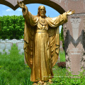 Outdoor Garden Ornament bronze brass jesus statue welcoming christ sculpture